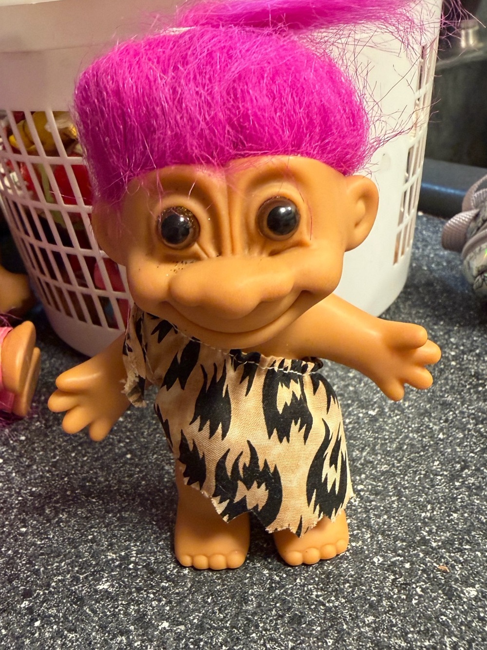 Russ Pink-Haired Troll Doll with Leopard Print Dress